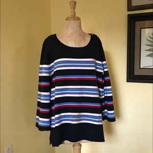 Tommy Hilfiger boatneck, red ,white ,blue sweater
